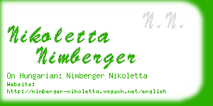 nikoletta nimberger business card